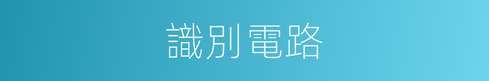 識別電路的同義詞