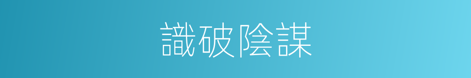 識破陰謀的同義詞