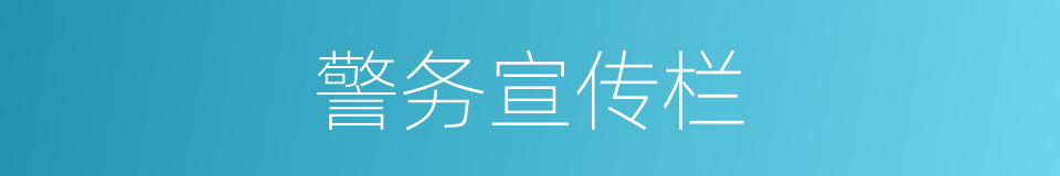 警务宣传栏的同义词