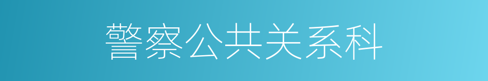 警察公共关系科的同义词