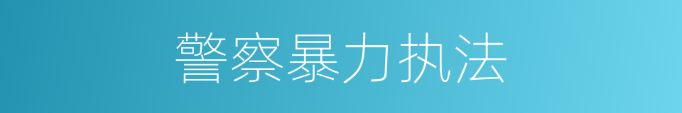 警察暴力执法的同义词
