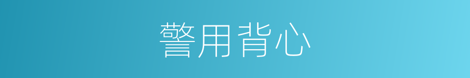 警用背心的同义词