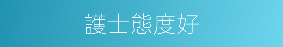 護士態度好的同義詞