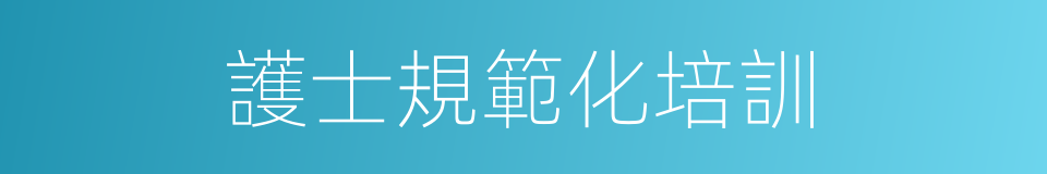 護士規範化培訓的同義詞