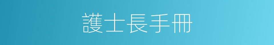 護士長手冊的同義詞