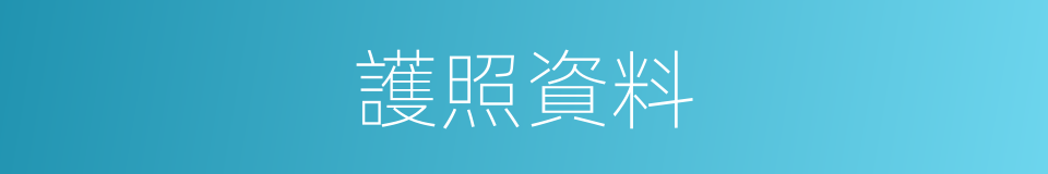 護照資料的同義詞