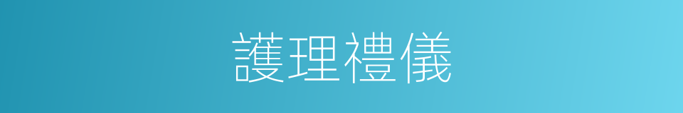 護理禮儀的同義詞
