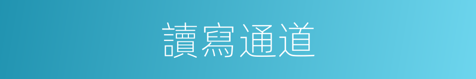 讀寫通道的同義詞