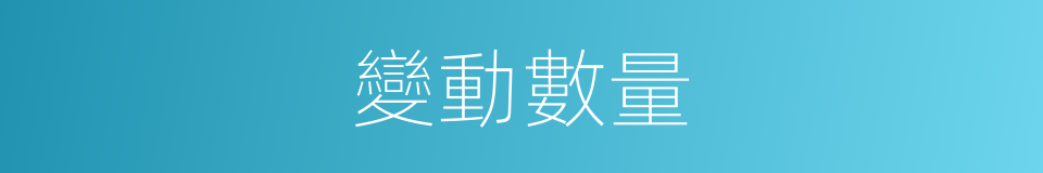 變動數量的同義詞