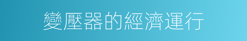變壓器的經濟運行的同義詞