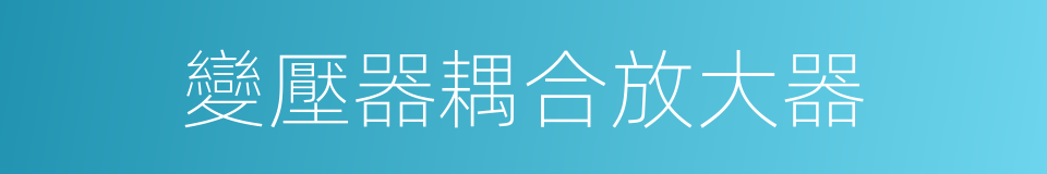 變壓器耦合放大器的同義詞