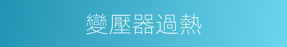 變壓器過熱的同義詞