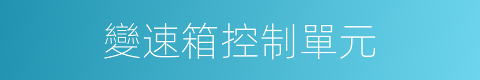 變速箱控制單元的同義詞