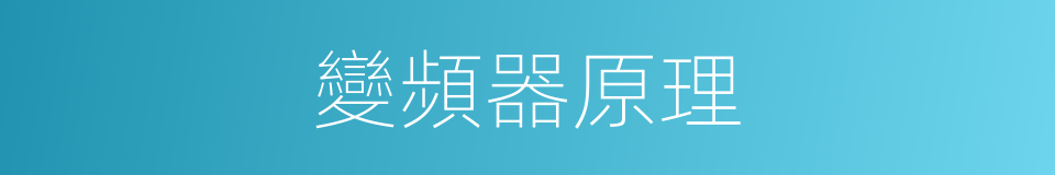 變頻器原理的同義詞