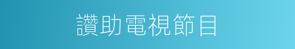 讚助電視節目的同義詞