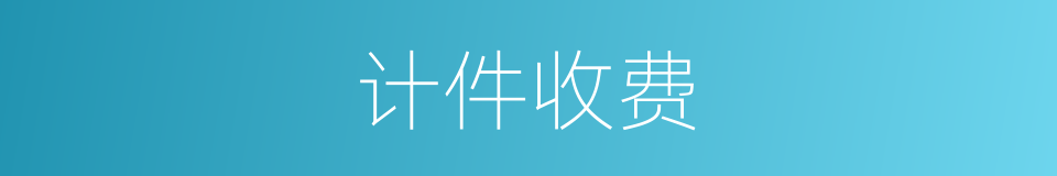 计件收费的同义词
