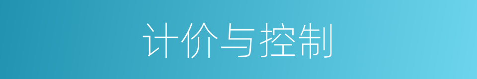 计价与控制的同义词