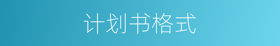 计划书格式的同义词