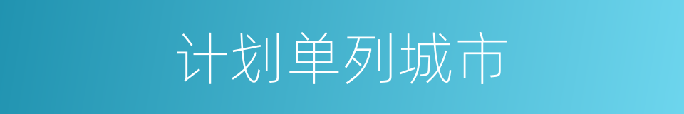 计划单列城市的同义词