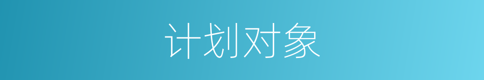 计划对象的同义词