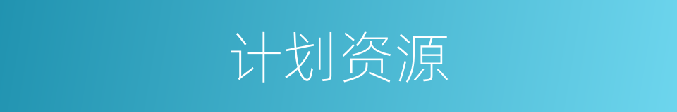 计划资源的同义词