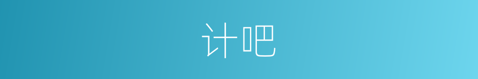 计吧的意思