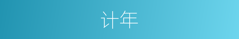 计年的意思
