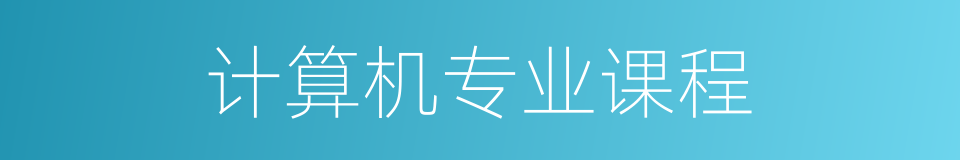 计算机专业课程的同义词