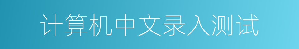 计算机中文录入测试的同义词