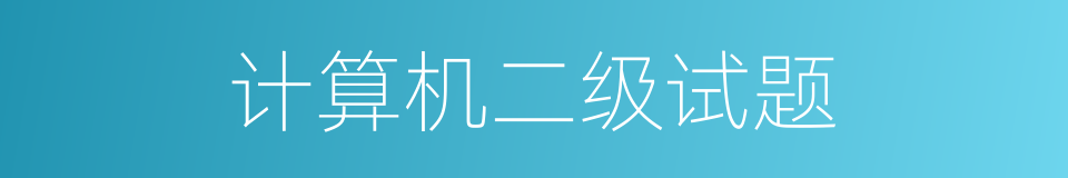 计算机二级试题的同义词