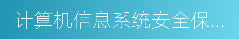 计算机信息系统安全保护条例的同义词