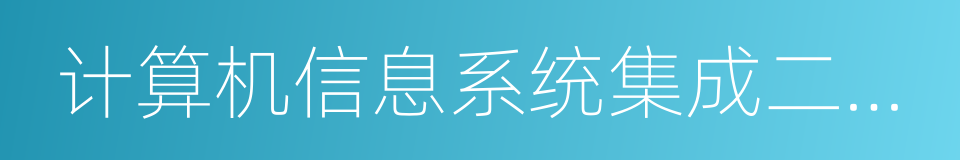 计算机信息系统集成二级资质的同义词