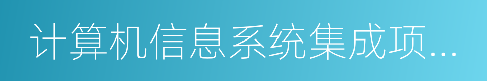 计算机信息系统集成项目经理的同义词