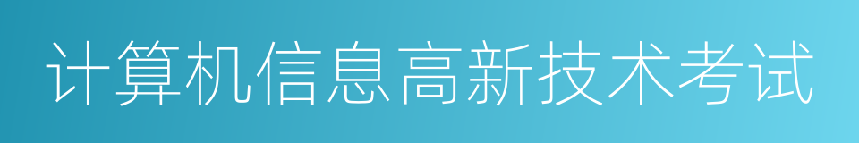 计算机信息高新技术考试的同义词