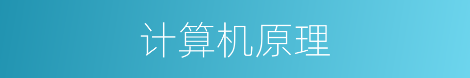 计算机原理的同义词