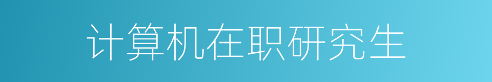 计算机在职研究生的同义词