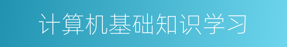 计算机基础知识学习的同义词