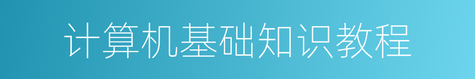 计算机基础知识教程的同义词