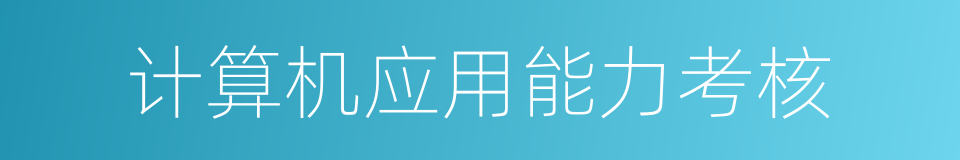 计算机应用能力考核的同义词