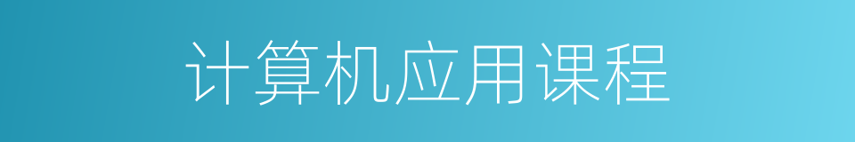 计算机应用课程的同义词