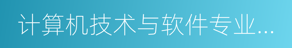 计算机技术与软件专业技术资格的同义词