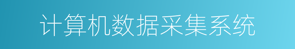 计算机数据采集系统的同义词