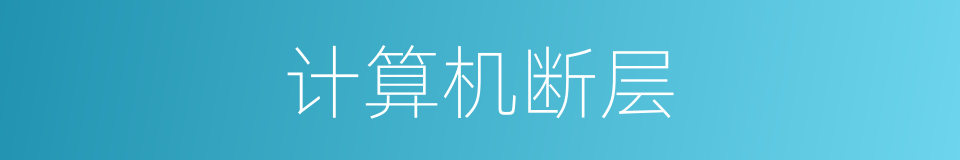 计算机断层的同义词