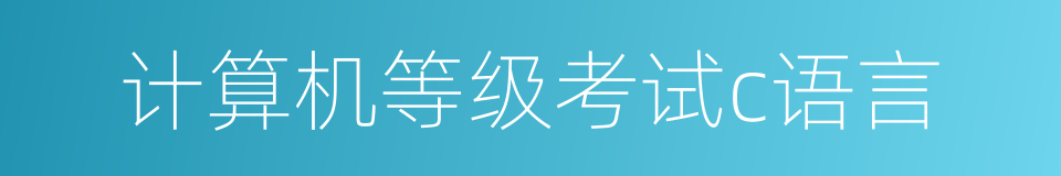 计算机等级考试c语言的同义词