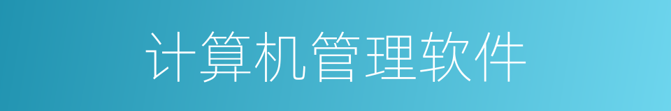 计算机管理软件的同义词