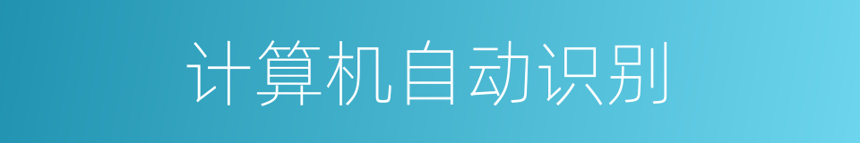 计算机自动识别的同义词
