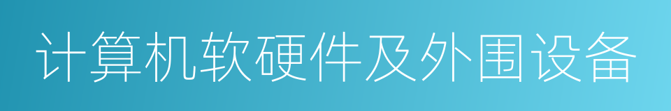 计算机软硬件及外围设备的同义词