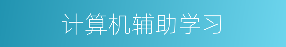 计算机辅助学习的同义词