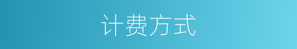 计费方式的同义词