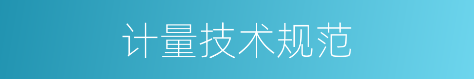 计量技术规范的同义词